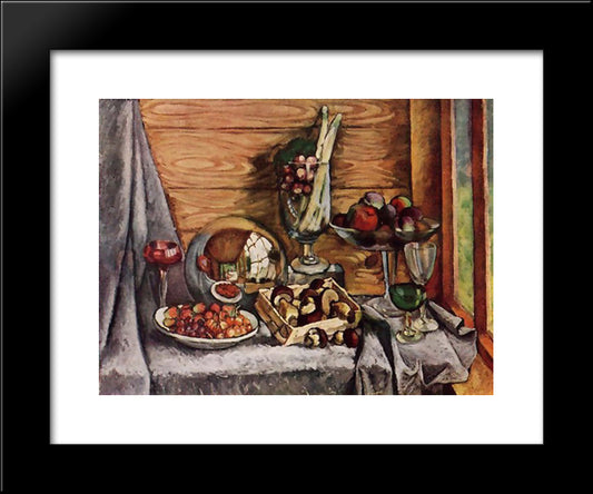 Still Life With Mushrooms 20x24 Black Modern Wood Framed Art Print Poster by Mashkov, Ilya