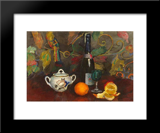 Still Life With Oranges 20x24 Black Modern Wood Framed Art Print Poster by Mashkov, Ilya