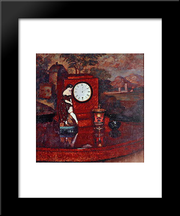 Still Life With Porcelain Figure 20x24 Black Modern Wood Framed Art Print Poster by Mashkov, Ilya