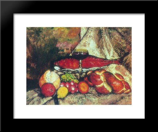 Still Life With Red Fish 20x24 Black Modern Wood Framed Art Print Poster by Mashkov, Ilya