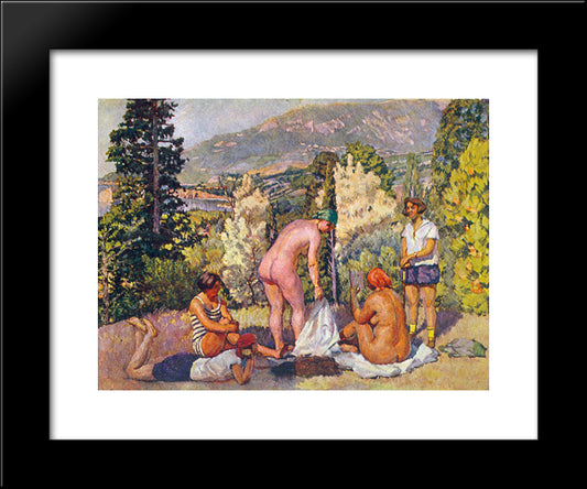 Sunbathing In The Crimea 20x24 Black Modern Wood Framed Art Print Poster by Mashkov, Ilya