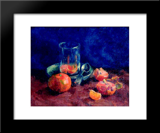 Tangerines And Glass 20x24 Black Modern Wood Framed Art Print Poster by Mashkov, Ilya