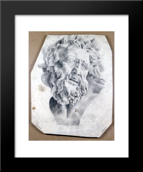 The Head Of Laocoon 20x24 Black Modern Wood Framed Art Print Poster by Mashkov, Ilya