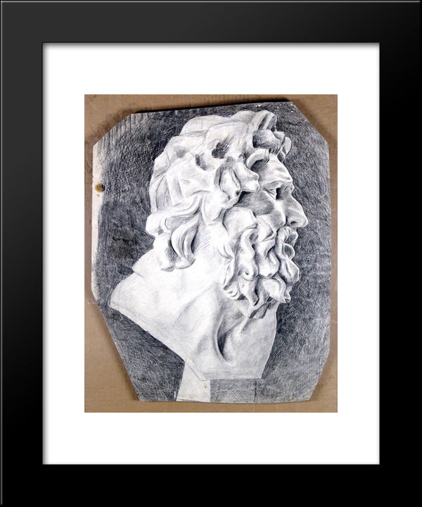 The Head Of Laocoon In The Profile 20x24 Black Modern Wood Framed Art Print Poster by Mashkov, Ilya