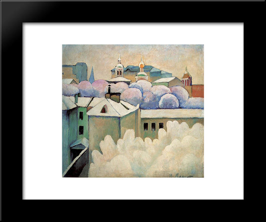 Urban Winter Landscape 20x24 Black Modern Wood Framed Art Print Poster by Mashkov, Ilya