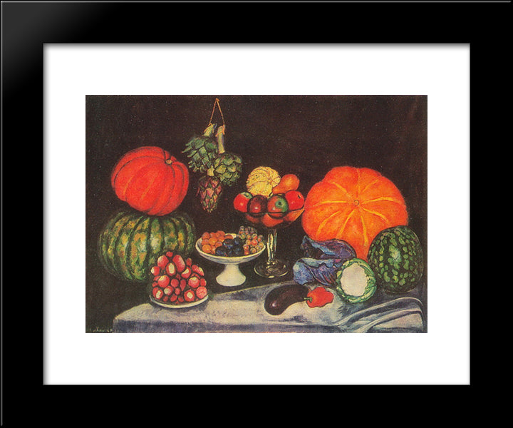 Vegetables. Still Life 20x24 Black Modern Wood Framed Art Print Poster by Mashkov, Ilya