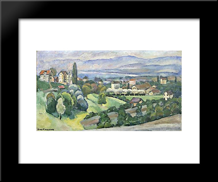 View Of Lausanne 20x24 Black Modern Wood Framed Art Print Poster by Mashkov, Ilya