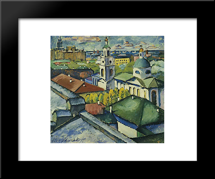 View Of Moscow. Myasnitsky District 20x24 Black Modern Wood Framed Art Print Poster by Mashkov, Ilya