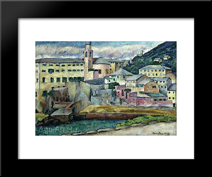 View Of Nervi 20x24 Black Modern Wood Framed Art Print Poster by Mashkov, Ilya