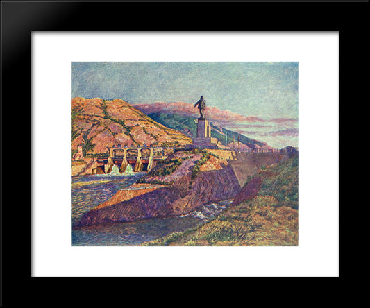 Zages And A Statue Of Lenin 20x24 Black Modern Wood Framed Art Print Poster by Mashkov, Ilya