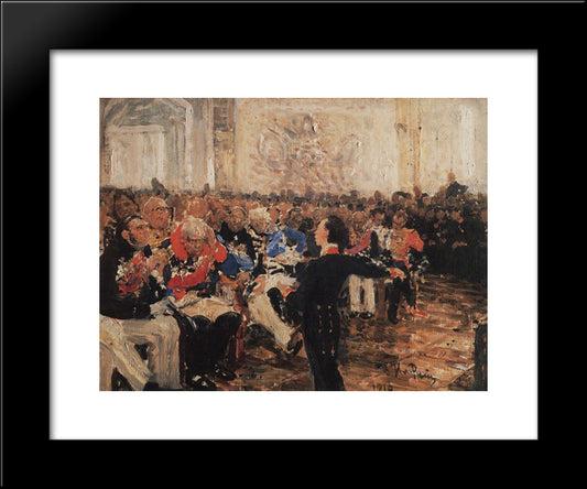 A. Pushkin On The Act In The Lyceum On Jan. 8, 1815 20x24 Black Modern Wood Framed Art Print Poster by Repin, Ilya