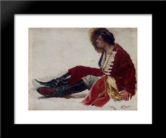 A Bemused Momen 20x24 Black Modern Wood Framed Art Print Poster by Repin, Ilya