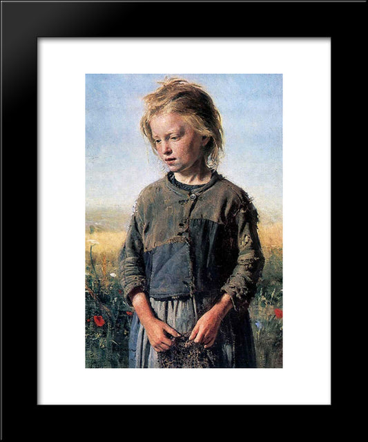 A Fisher Girl 20x24 Black Modern Wood Framed Art Print Poster by Repin, Ilya