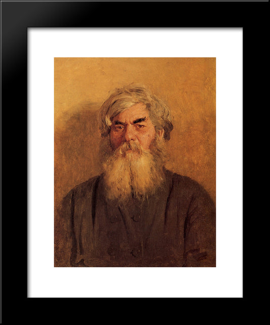 A Peasant With An Evil Eye 20x24 Black Modern Wood Framed Art Print Poster by Repin, Ilya