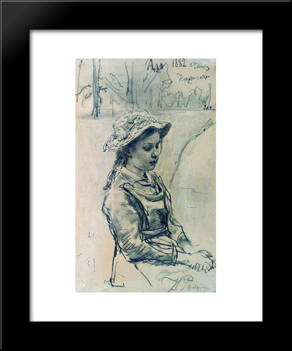 Ada Girl 20x24 Black Modern Wood Framed Art Print Poster by Repin, Ilya