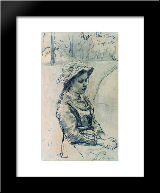 Ada Girl 20x24 Black Modern Wood Framed Art Print Poster by Repin, Ilya