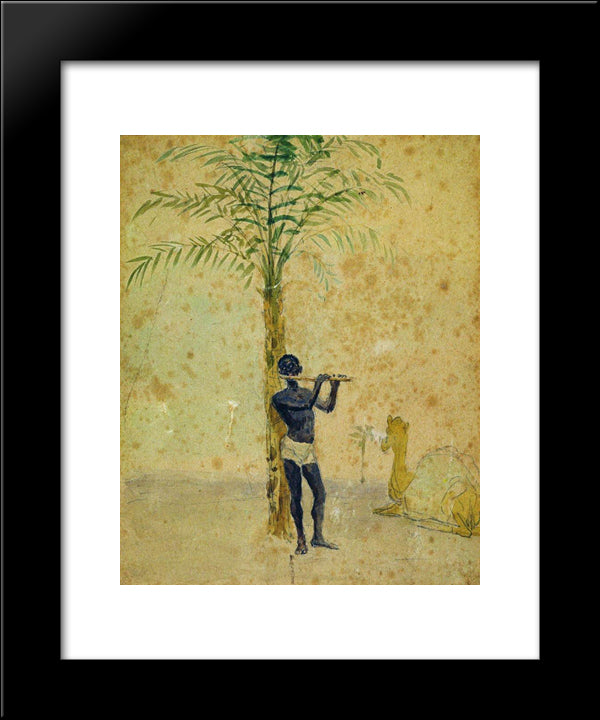 African Motiff 20x24 Black Modern Wood Framed Art Print Poster by Repin, Ilya