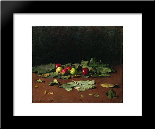Apples And Leaves 20x24 Black Modern Wood Framed Art Print Poster by Repin, Ilya