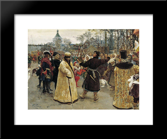 Arrival Tsars Piotr And Ioann 20x24 Black Modern Wood Framed Art Print Poster by Repin, Ilya