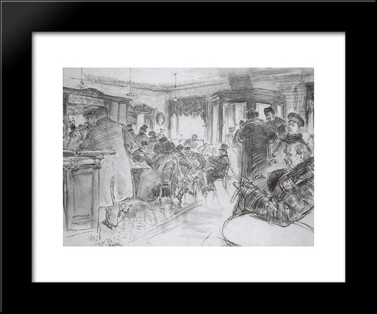 At Dominic'S 20x24 Black Modern Wood Framed Art Print Poster by Repin, Ilya