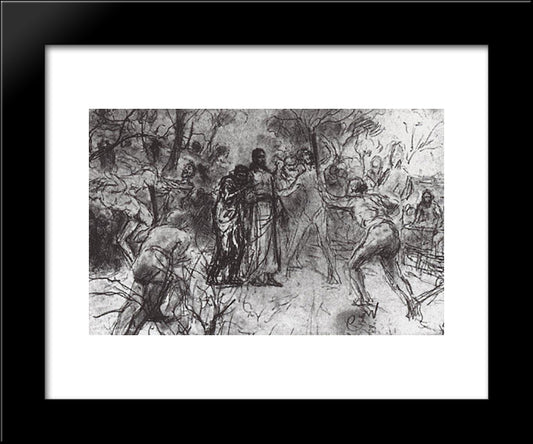 Betrayal In The Garden Of Gethsemane 20x24 Black Modern Wood Framed Art Print Poster by Repin, Ilya