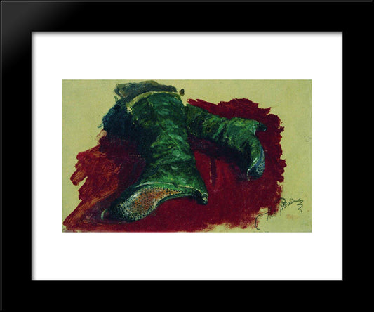 Boots Of The Prince 20x24 Black Modern Wood Framed Art Print Poster by Repin, Ilya