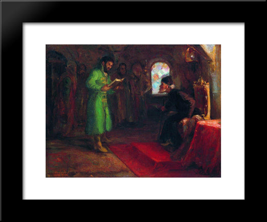 Boris Godunov With Ivan The Terrible 20x24 Black Modern Wood Framed Art Print Poster by Repin, Ilya