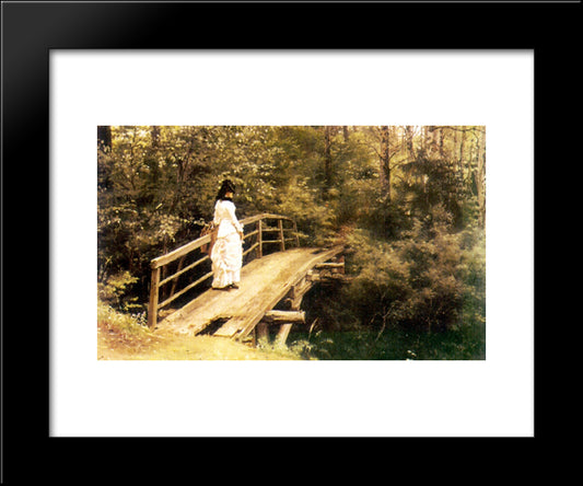 Bridge In Abramtsevo 20x24 Black Modern Wood Framed Art Print Poster by Repin, Ilya