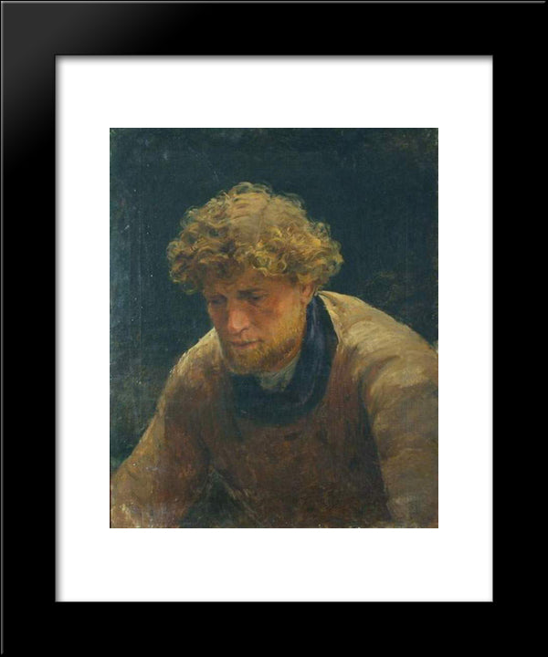Burlak 20x24 Black Modern Wood Framed Art Print Poster by Repin, Ilya