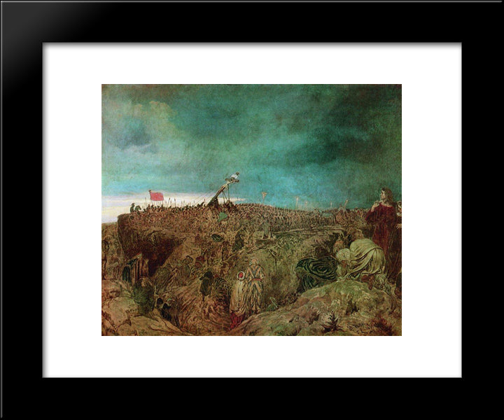 Calvary (Crucifixion) 20x24 Black Modern Wood Framed Art Print Poster by Repin, Ilya