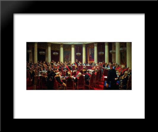 Ceremonial Meeting Of The State Council On May 7, 1901 20x24 Black Modern Wood Framed Art Print Poster by Repin, Ilya