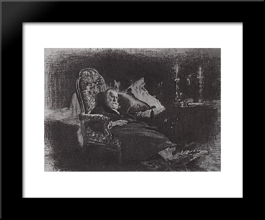 Death Of Fedor Chizhov 20x24 Black Modern Wood Framed Art Print Poster by Repin, Ilya