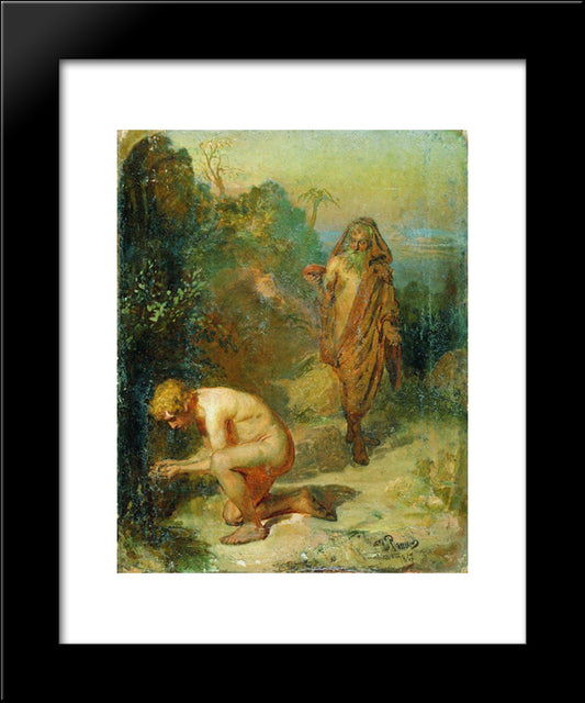 Diogenes And The Boy 20x24 Black Modern Wood Framed Art Print Poster by Repin, Ilya