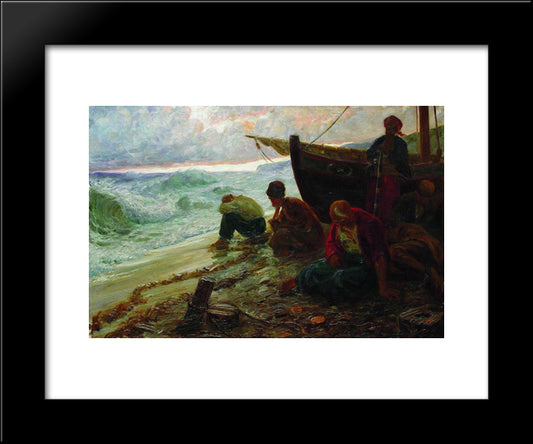 End Of The Black Sea Freedom 20x24 Black Modern Wood Framed Art Print Poster by Repin, Ilya