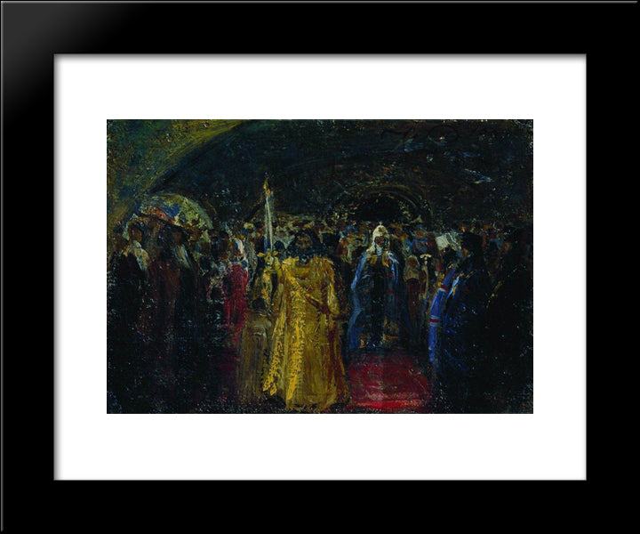 Exit Of Patriarch Hermogenes 20x24 Black Modern Wood Framed Art Print Poster by Repin, Ilya