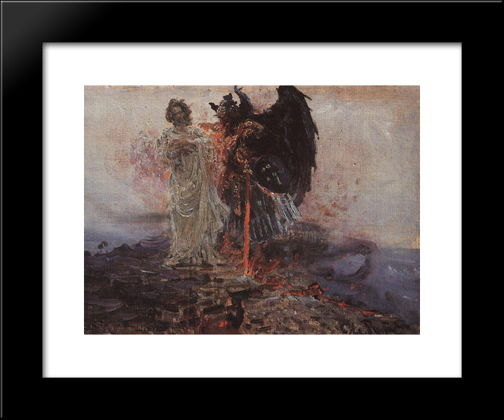 Follow Me, Satan 20x24 Black Modern Wood Framed Art Print Poster by Repin, Ilya