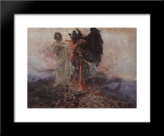 Follow Me, Satan 20x24 Black Modern Wood Framed Art Print Poster by Repin, Ilya