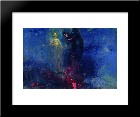 Get Away From Me, Satan 20x24 Black Modern Wood Framed Art Print Poster by Repin, Ilya