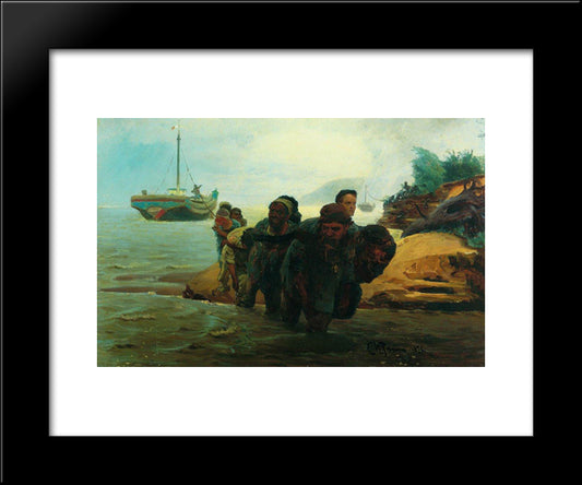 Haulers Cross Wade 20x24 Black Modern Wood Framed Art Print Poster by Repin, Ilya