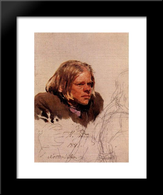 Head Of Hunchback 20x24 Black Modern Wood Framed Art Print Poster by Repin, Ilya