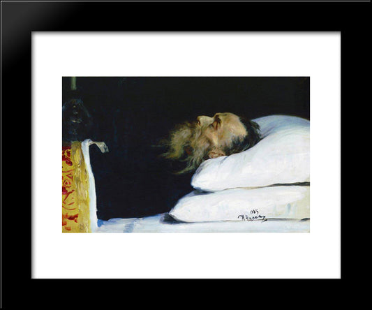 Historian Nikolai Kostomarov In A Coffin 20x24 Black Modern Wood Framed Art Print Poster by Repin, Ilya