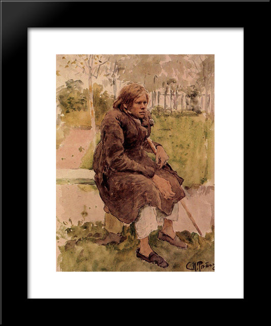 Hunchback (Study) 20x24 Black Modern Wood Framed Art Print Poster by Repin, Ilya