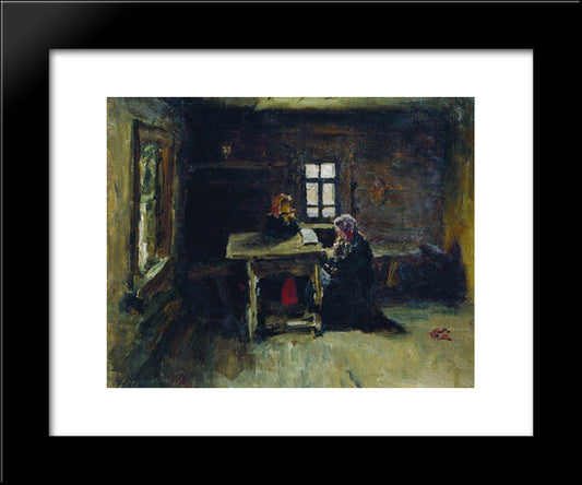 In The Hut 20x24 Black Modern Wood Framed Art Print Poster by Repin, Ilya