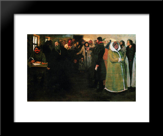 In The Township Board 20x24 Black Modern Wood Framed Art Print Poster by Repin, Ilya