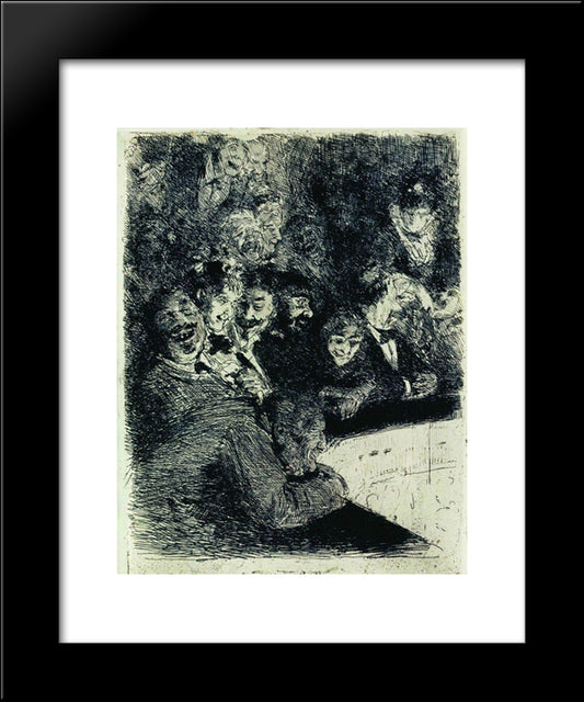 In The Upper Tier Of The Theater 20x24 Black Modern Wood Framed Art Print Poster by Repin, Ilya