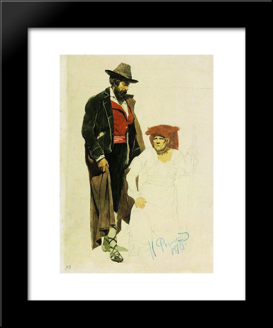 Italian Models 20x24 Black Modern Wood Framed Art Print Poster by Repin, Ilya