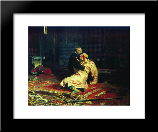 Ivan The Terrible And His Son Ivan On November 16, 1581 20x24 Black Modern Wood Framed Art Print Poster by Repin, Ilya