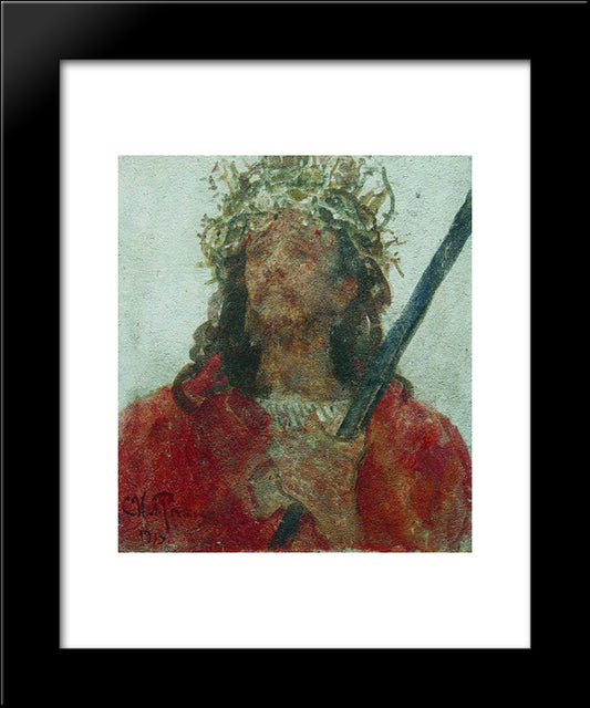 Jesus In A Crown Of Thorns 20x24 Black Modern Wood Framed Art Print Poster by Repin, Ilya