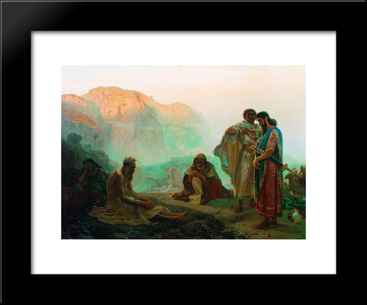 Job And His Friends 20x24 Black Modern Wood Framed Art Print Poster by Repin, Ilya