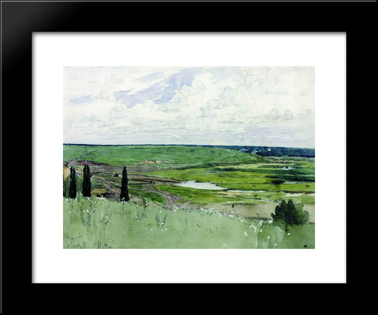 Landscape Near Chuguevo 20x24 Black Modern Wood Framed Art Print Poster by Repin, Ilya